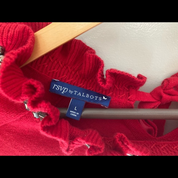 NWOT Talbots ruffle neck sweater - Picture 3 of 8